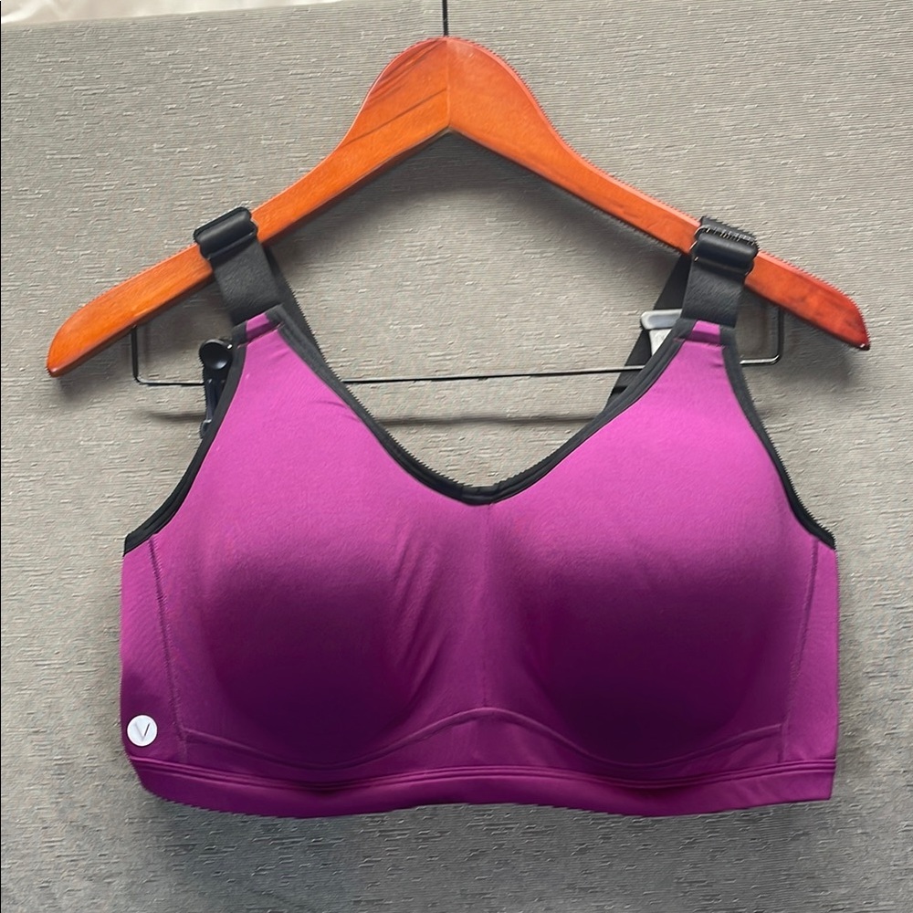 Livi Active Purple and‎ Black Sports Bra with Adjustable Straps 38DDD